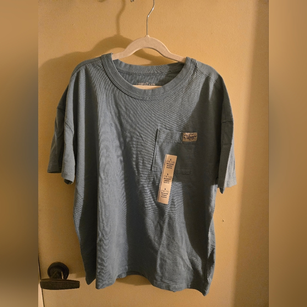 NWT Cat & Jack Kids Teal Short Sleeve Tee with Pocket Size 10/12